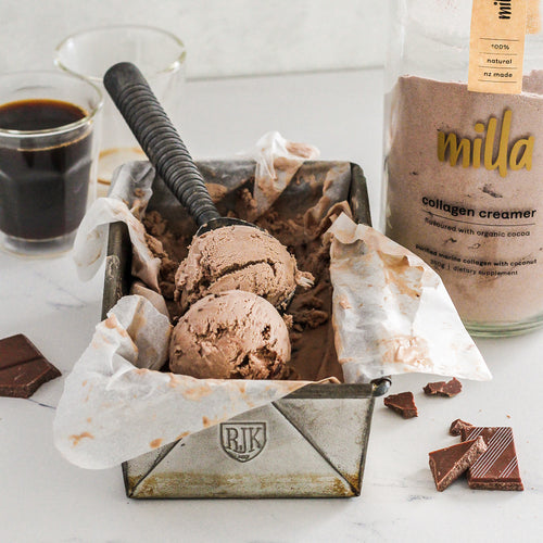 espresso & cacao dairy free ice cream millacollagen